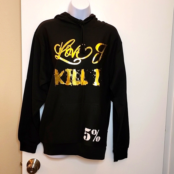 Rich Piana Love It Kill It 5% Hoodie Black, Gold, Never Worn, Size Small - Picture 1 of 9